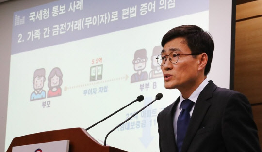 이문기 국토부 주택토지실장이 28일 정부세종청사에서 올해 8∼9월 신고된 서울지역 공동주택(아파트 등, 분양권 포함) 실거래 관계기관 합동조사 결과 발표를 하고 있다.<연합뉴스>